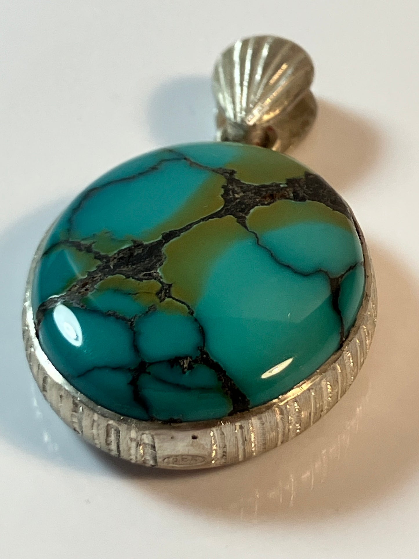 Cabachon colection turquise silver pedant